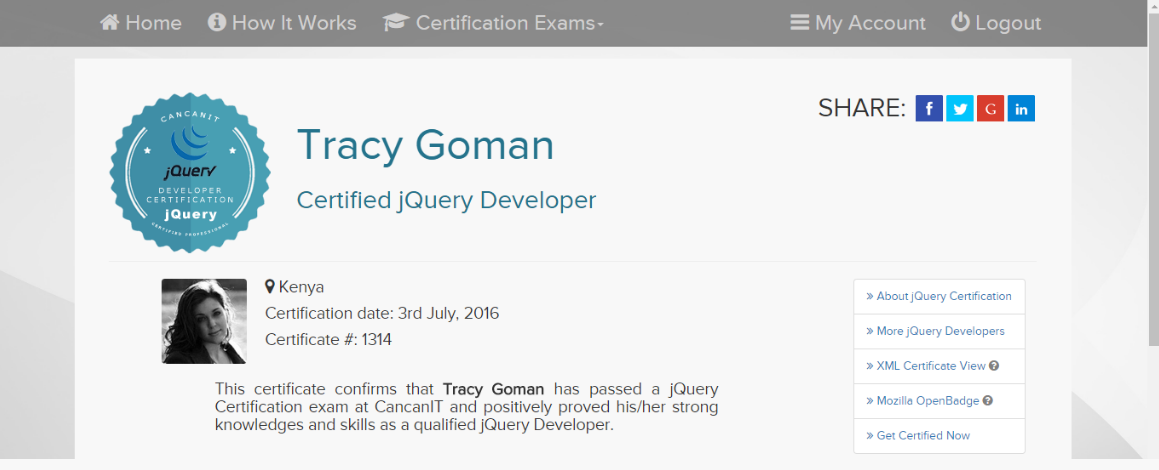 Certification at Linkedin