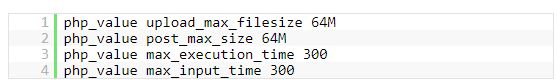 file upload size via htaccess