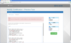 Example MySQL certification practice coding